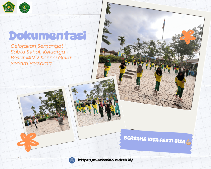Gelorakan Semangat Sabtu Sehat, Keluarga Besar MIN 2 Kerinci Gelar Senam Bersama Gelorakan Semangat Sabtu Sehat, Keluarga Besar MIN 2 Kerinci Gelar Senam Bersama