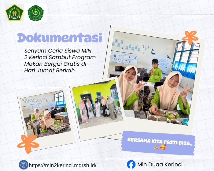 Senyum Ceria Siswa MIN 2 Kerinci Sambut Program Makan Bergizi Gratis di Hari Jumat Berkah Senyum Ceria Siswa MIN 2 Kerinci Sambut Program Makan Bergizi Gratis di Hari Jumat Berkah