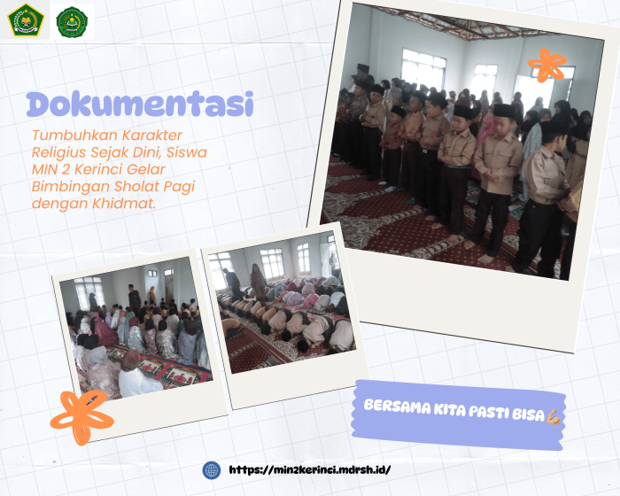Tumbuhkan Karakter Religius Sejak Dini, Siswa MIN 2 Kerinci Gelar Bimbingan Sholat Pagi dengan Khidmat