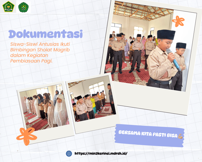 Siswa-Siswi Antusias Ikuti Bimbingan Sholat Magrib dalam Kegiatan Pembiasaan Pagi Siswa-Siswi Antusias Ikuti Bimbingan Sholat Magrib dalam Kegiatan Pembiasaan Pagi