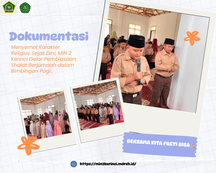 Menyemai Karakter Religius Sejak Dini, MIN 2 Kerinci Gelar Pembiasaan Shalat Berjamaah dalam Bimbingan Pagi
