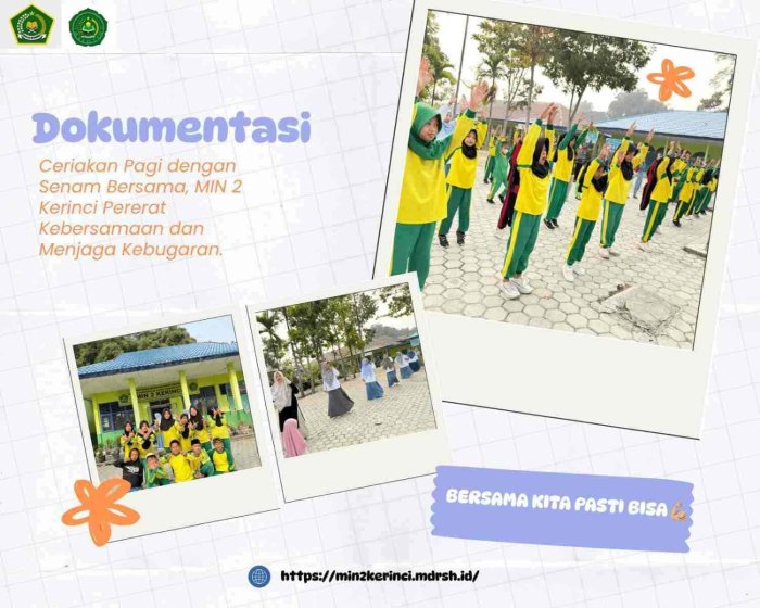 Ceriakan Pagi dengan Senam Bersama, MIN 2 Kerinci Pererat Kebersamaan dan Menjaga Kebugaran Ceriakan Pagi dengan Senam Bersama, MIN 2 Kerinci Pererat Kebersamaan dan Menjaga Kebugaran