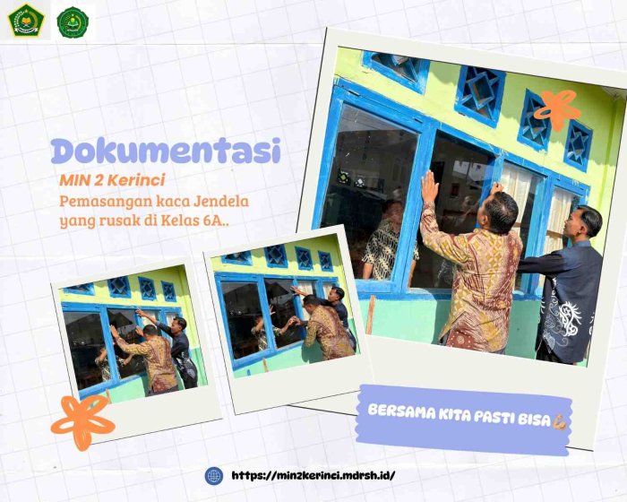 Gotong Royong Perbaiki Fasilitas, Bapak-Bapak Hebat Tuntas Pasang Kaca Jendela Kelas 6A Gotong Royong Perbaiki Fasilitas, Bapak-Bapak Hebat Tuntas Pasang Kaca Jendela Kelas 6A