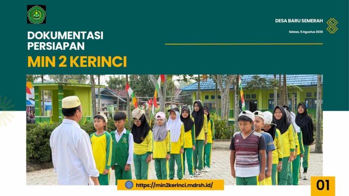 Sambut HUT RI ke-81, Kepala MIN 2 Kerinci Drs. Herman, M.Pd.I Turun Langsung Latih Barisan Indah Siswa